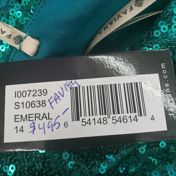 Green Sequin Dress Faviana #10638 - Picture 5 of 6